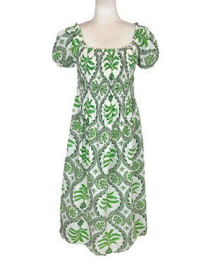 H&M green tropical maxi dress